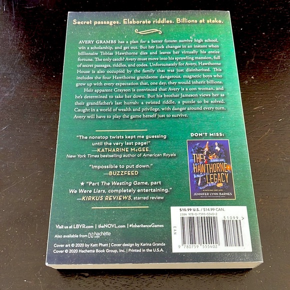 The Inheritance Games by Jennifer Lynn Barnes (Book 1) - Picture 2 of 2